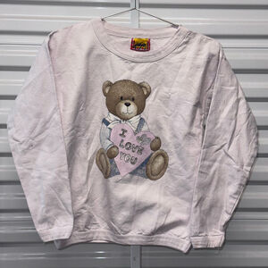 Vintage Chic Sweatshirt Bear Graphic Girl's Small